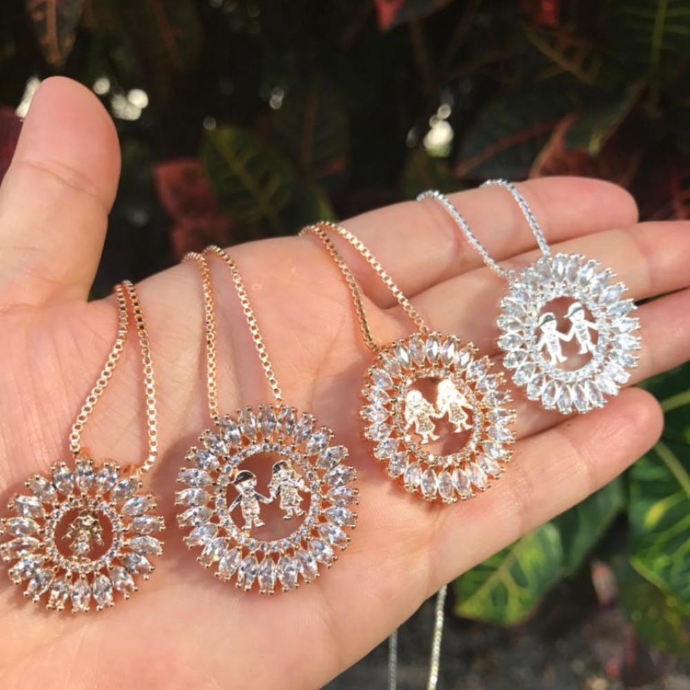 Boy and Girl pendant necklace